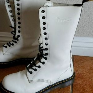 White Doc Martens 14 hole